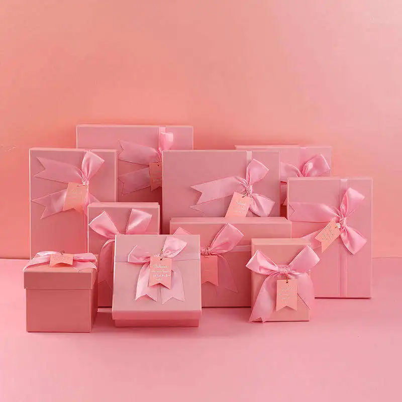Custom Size And Design Surprise Two-pieces Lid And Base Bow Tie Cardboard Birthday Gift Paper Packaging Box