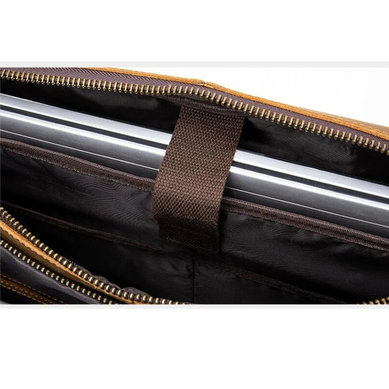 Factory Crazy horse leather briefcase bag Men Genuine Handbags Man Laptop Bags For Leather Bag Briefcases for men