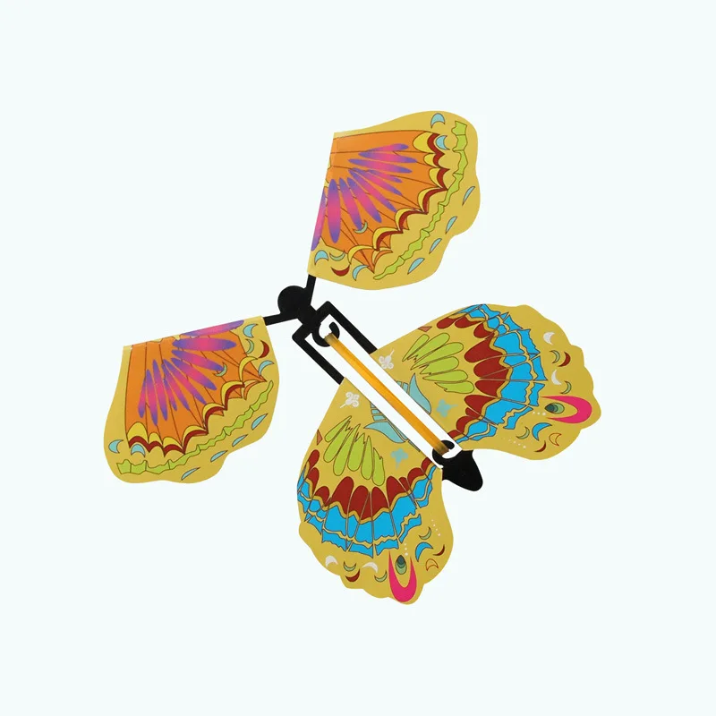 Magic Fairy Flying Butterfly Rubber Band Powered Wind up Butterfly Toy for Surprise Gift Party Playing