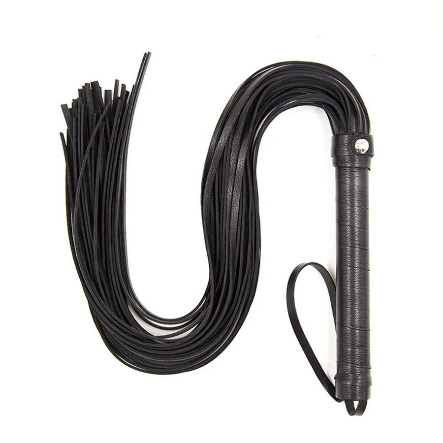 Leather Horse Harness Bull Whips Sexy Flirting Fetish Whip Handle Spanking Tassel Leather Whips For BDSM Bondage Sex Toy