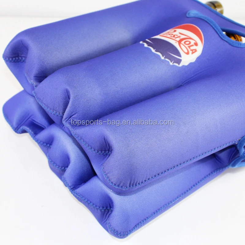 Blue Silk Screen Printing 6 Pack Neoprene Drink Bottle Holder Newly Design Beer Tote Bag for Party