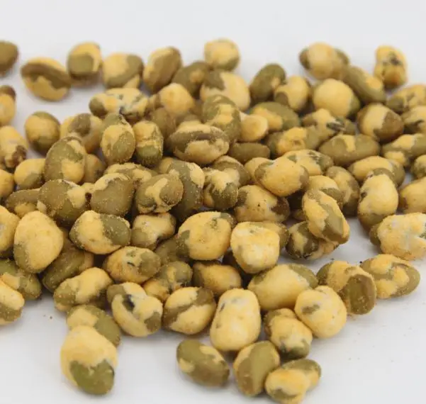 Delicious Japanese Spicy BBQ Flavored Coated Edamame Salted and Wasabi Tasted Soybean Snacks Baked and Packaged in Bulk