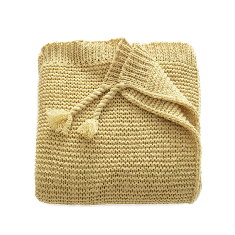 Hot Selling Lovely Baby Swaddle Blanket Cotton Knitted Soft Baby Blanket Crib Stroller Blanket