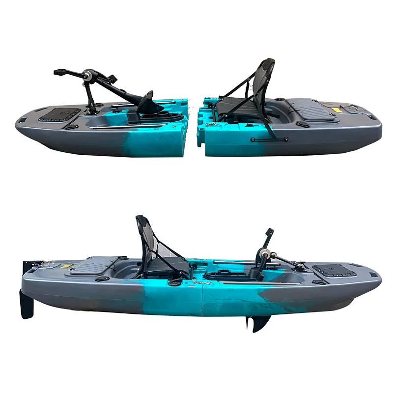 2-Person Double Pedal Sit-On-Top Kayak Modular Hard Plastic Fishing Kayak with Pedal Drive System for Ocean Waters