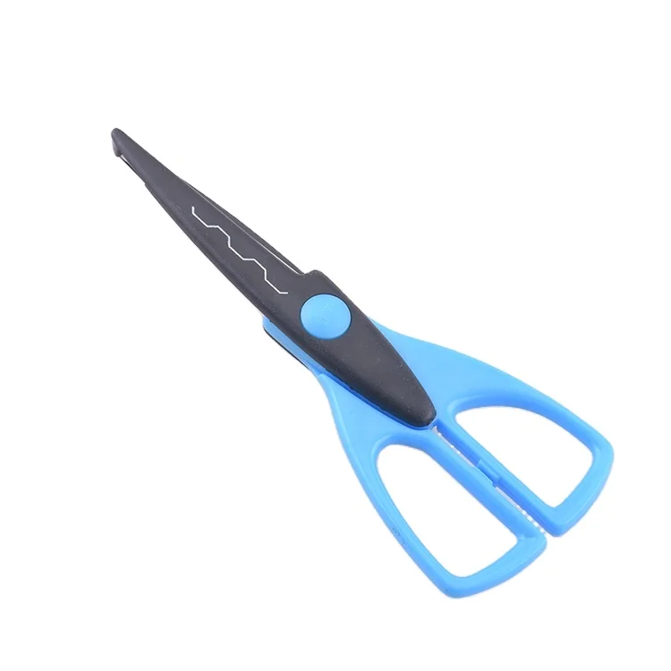 hot sale kid student abs handle craft decorative scissors stainless steel paper and leather scissors