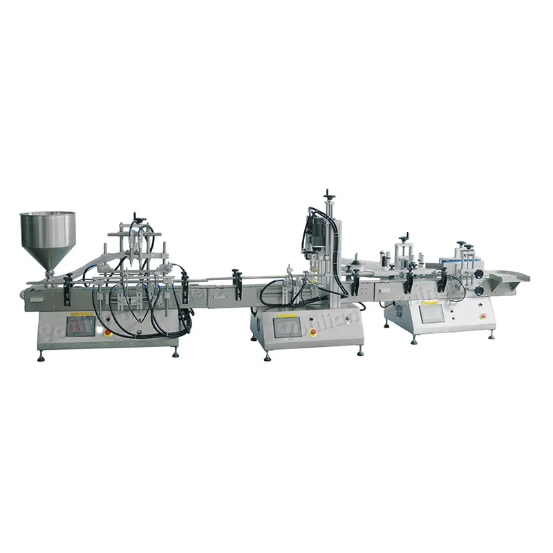Automatic Cosmetic Lotion Jam Honey Cream Ketchup Curry Paste Bottle Filling Lidding Labeling Machine Production Line