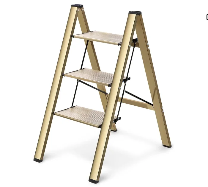 plant stand portable aluminium 3 step household ladder Foldable Stool Lightweight