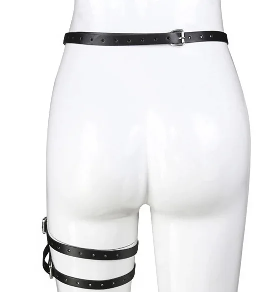 Factory Direct Sales Fashion Restraint Belt Belt Leggings Pu Leather Straps Single Double Layer Leggings Belt