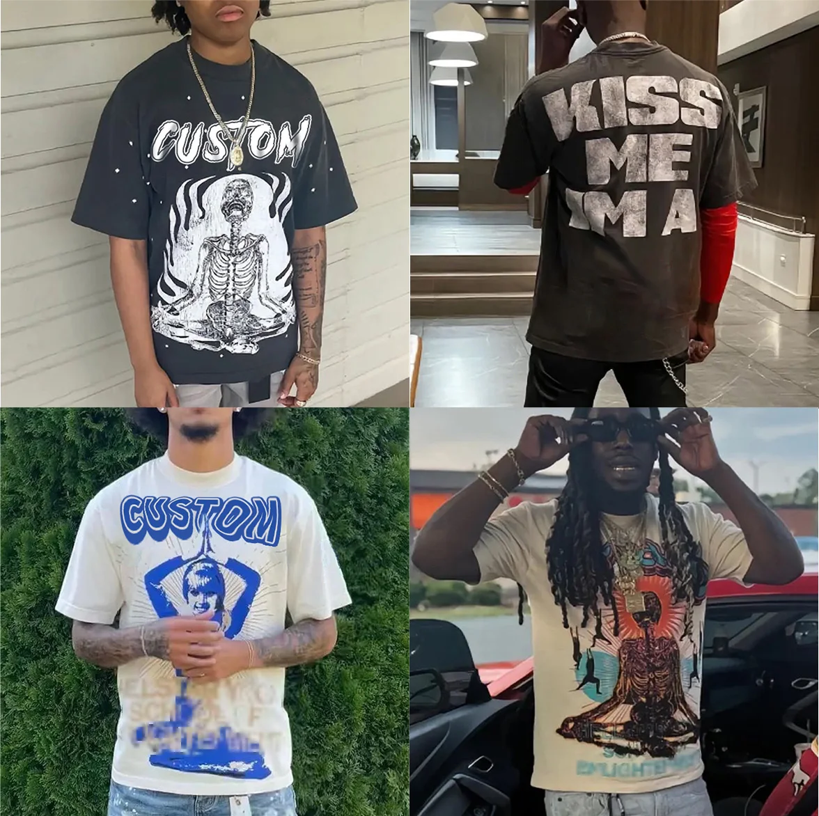 Custom Oversized Vintage High Gsm Wholesale Boxy Graphic Streetwear 100% Cotton Heavy Weight Dtg Printed 300Gsm Tshirt For Men