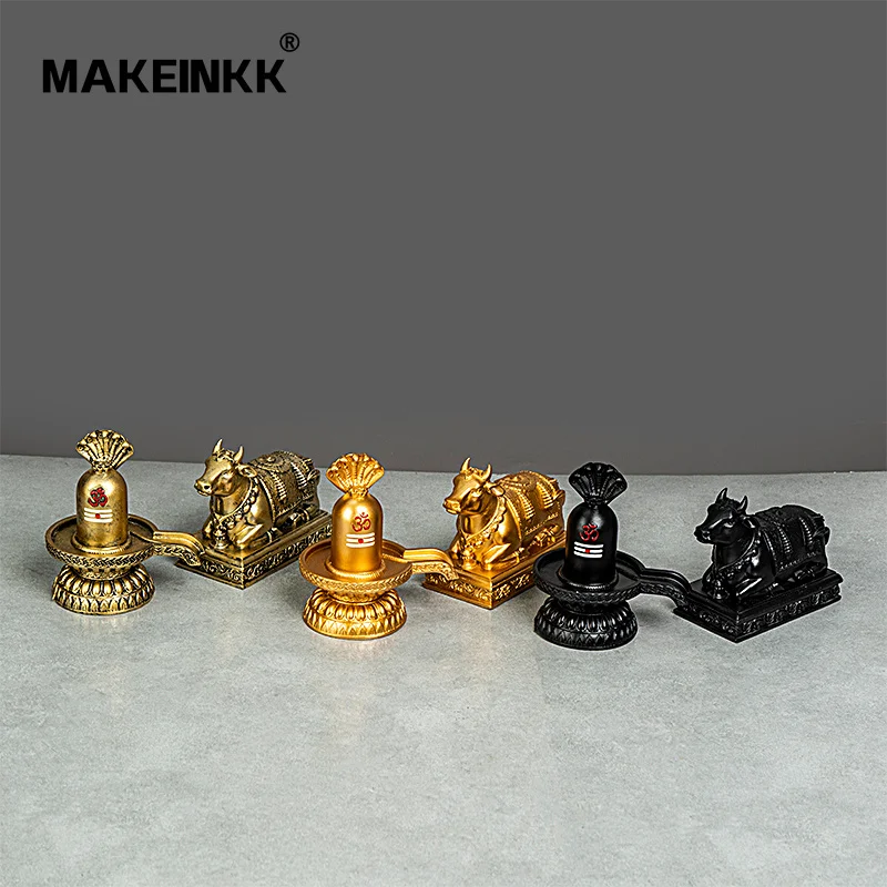 Hindu Temple For Home Indian  Shiva Linga With Five Hooded Snake Sculptures Figurine