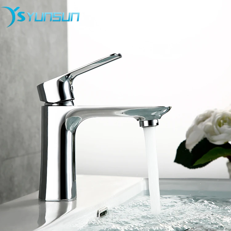stand single hole modern chrome copper bathroom faucet wash basin taps mixer
