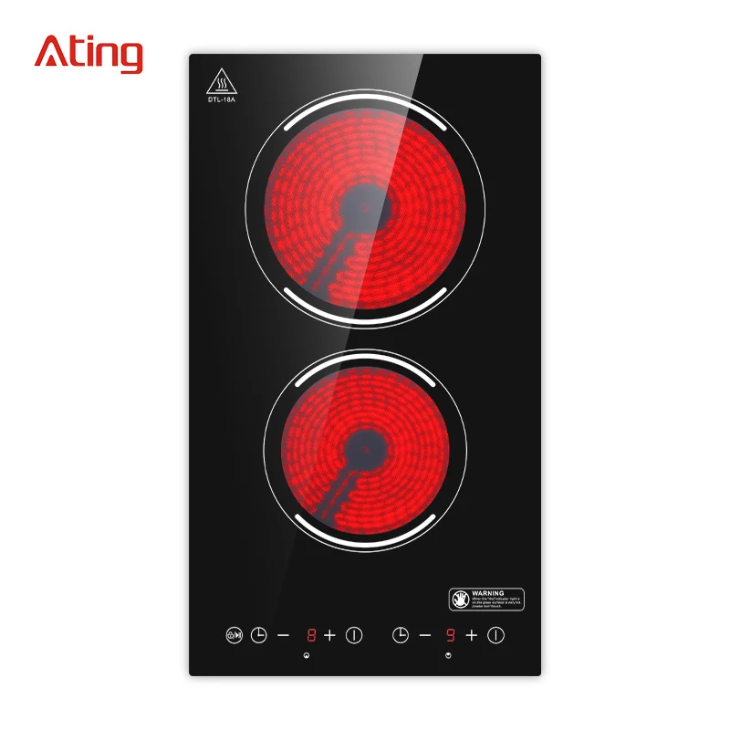 Built-in double electrical infrared cooktop 1800W hob ETL US market 2 burner Induction cooker