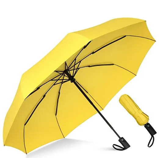 Ovida With Coating Travelling Compact Umbrella Full Automatic 3Folding Rainbow Umbrella