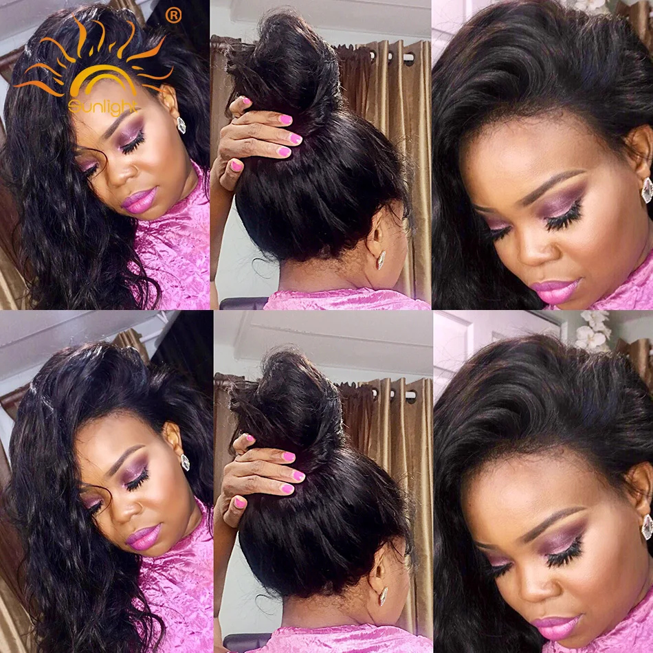 Sunllight 10a Cuticle Aligned Hair 360 Lace Frontal 20 Inch Brazilian Body Weave Raw Indian Human Hair Lace Front wigs