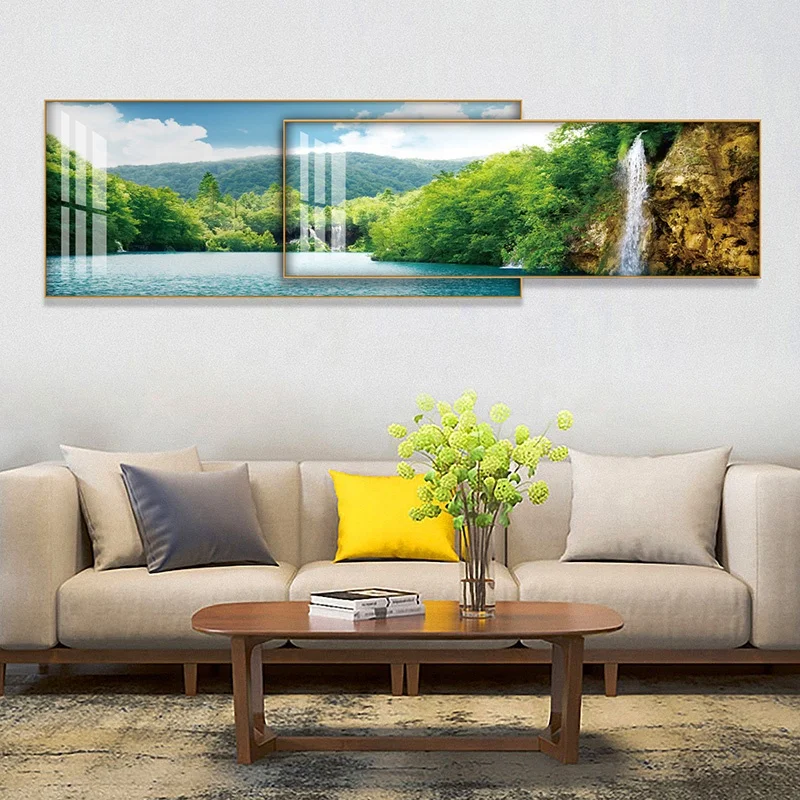 High Quality Aluminium Hanging Frame Wall Prints Landscape Frameless Acrylic Painting Canvas Art for Living Room