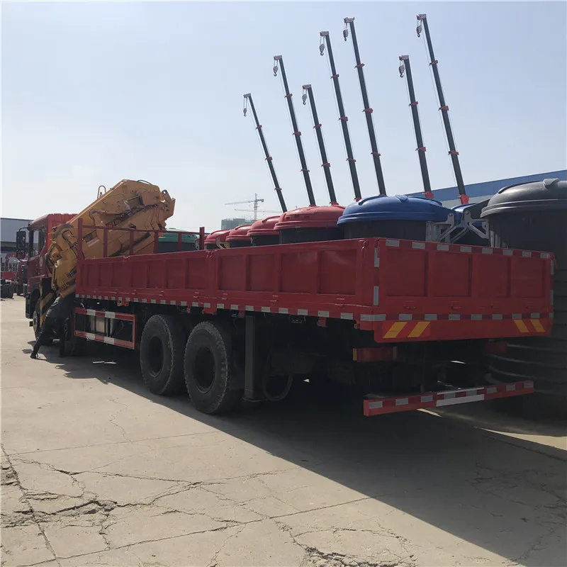 8x4 cargo truck with 20 tons hiab knuckle boom crane