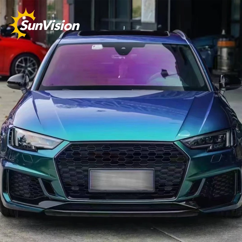 PVC Chameleon car wrap laser color car body sticker chrome vehicle wrap vinyl