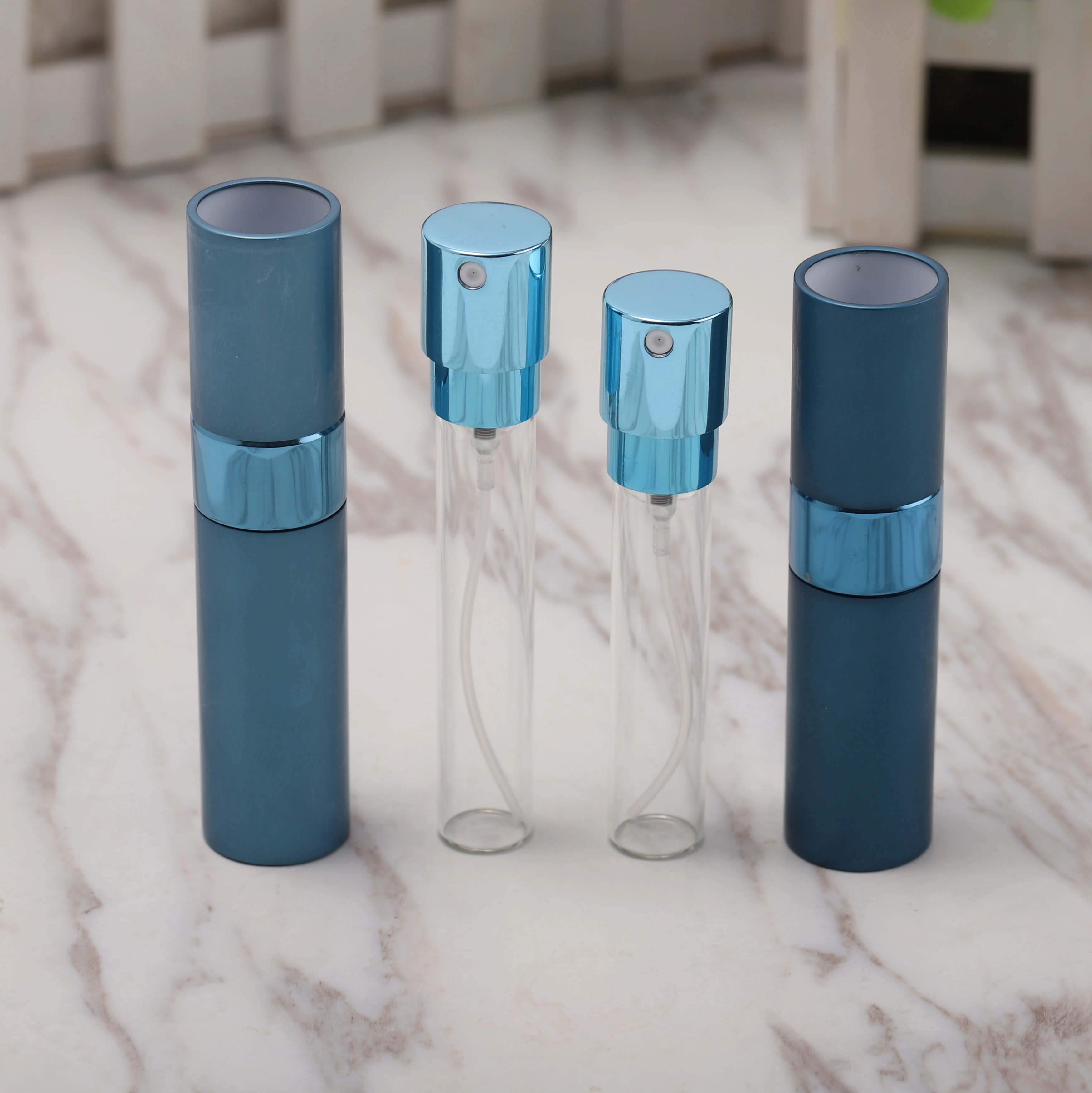 Quality Assurance 8ml Glass Cylinder Pump Sprayer Bottle Luxury Perfume Bottle Screen Printing Surface Handling Personal Care