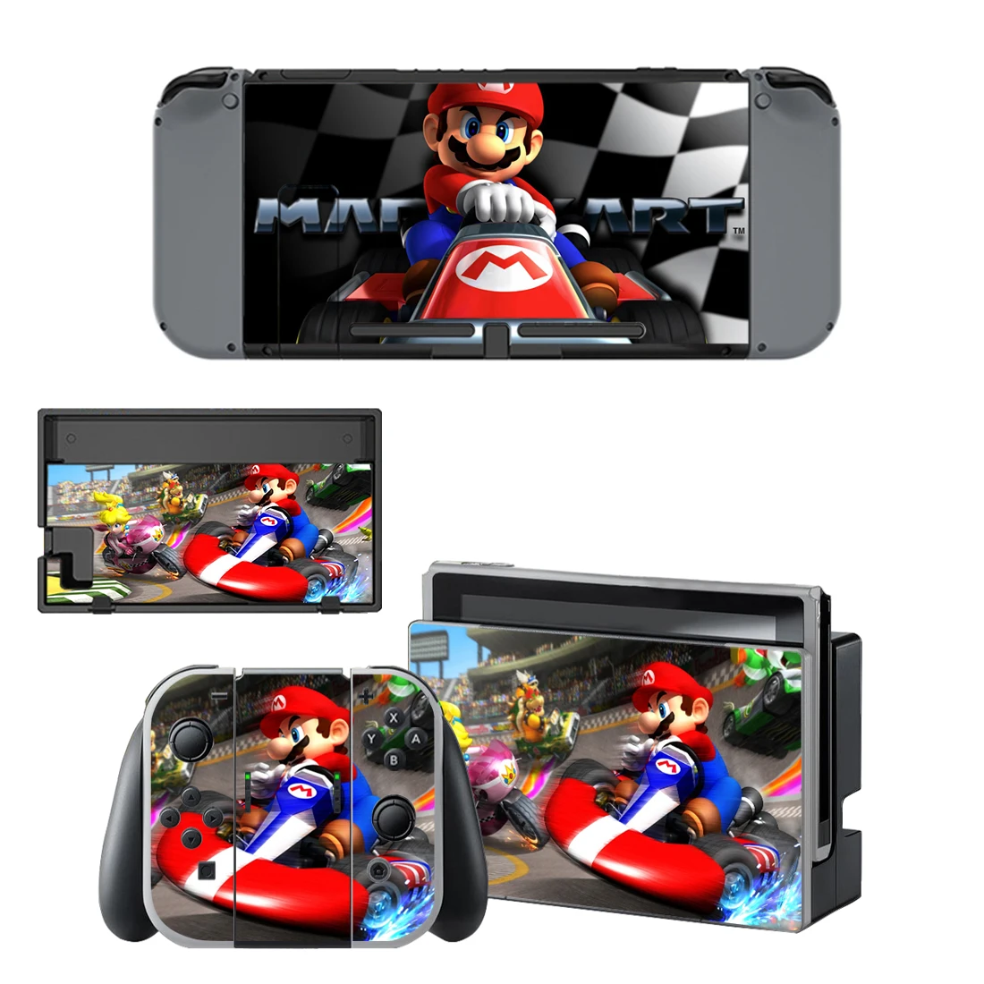 Customized Super Mario Bros Odyssey Kart Paper Mario The Origami KingSkin Stickers For Nintendo Switch