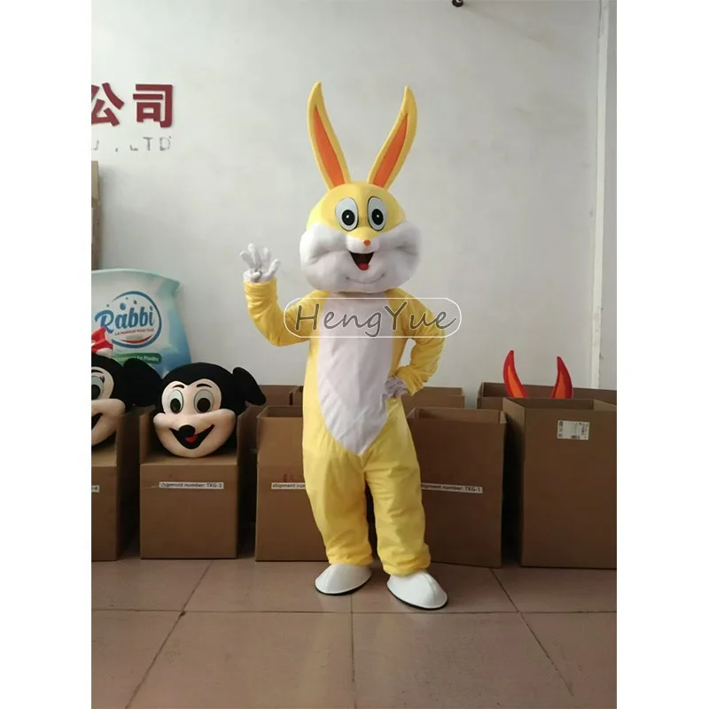 Easter Bunny Mascot Costume Carnival Charming Costumes for Adult Event Activities Cosplay Yellow Red Rabbit Mascot Party Dresses