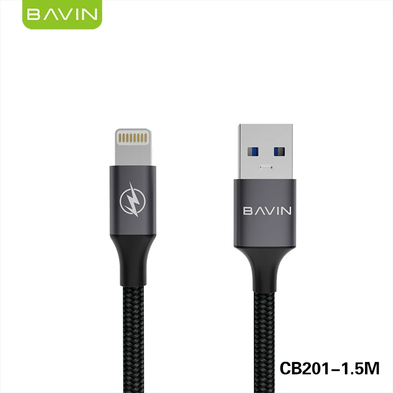 CB201 BAVIN best sellers product 1.5M  Charging Cable support 18W Braided wire USB DATA Cable