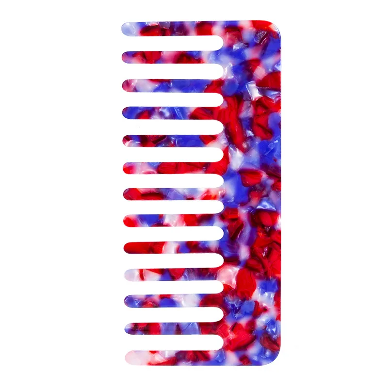 Hot Sell Wide Tooth Comb Cellulose Acetate Comb Free Sample OEM Branding Hair Comb