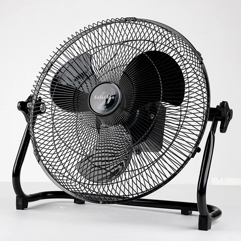 Removable Portable Rechargeable Lithium Battery 12W Solar Desk Fan with Solar Panel