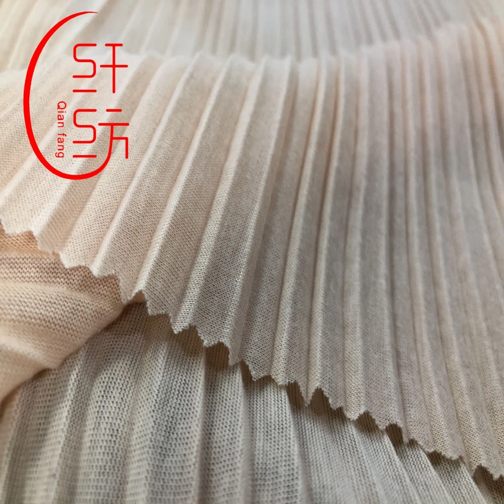 Fashion garment stretch crinkle plissee machine fabric for clothing nice dress