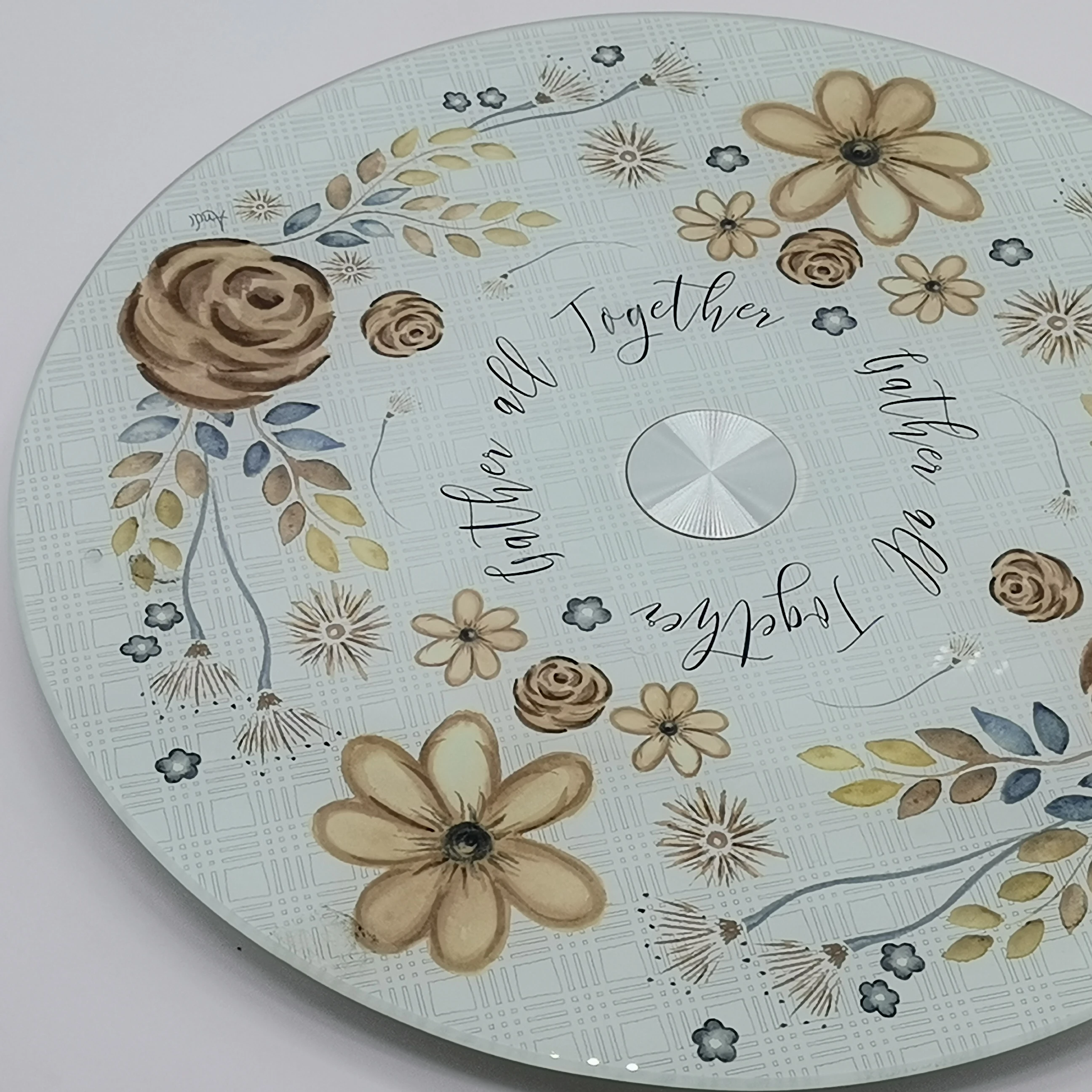12 Inch Round Tempered Glass Lazy Susan Turntable, Rotating Tray, Serving Plate/Dining Table Top (Clear)