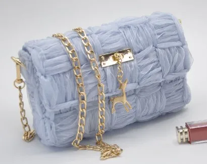 Mesh Plastic Canvas Sheets Ribbon Set for DIY Craft Shoulder Bags, DIY Knitting Crochet Bags Kit