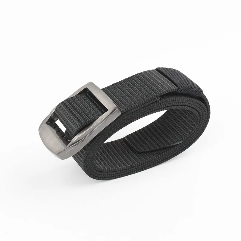 Factory Casual Polyester Tactical Belt Alloy Buckle Weaving Fabric Belts Custom Logo Outdoor Adjustable Men Canvas Webbing Belt