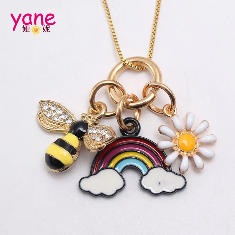 Rainbow shape necklace girls necklaces include bee daisy candy and ice