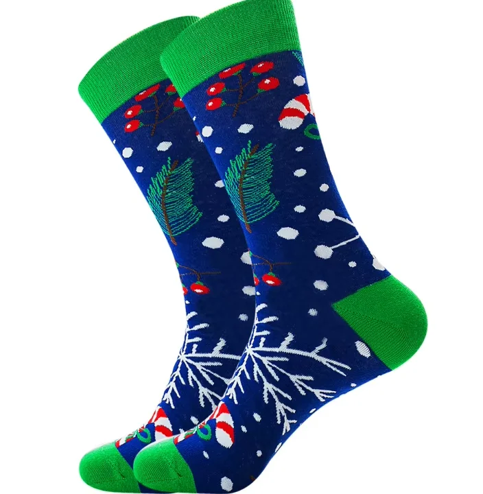Unisex Fun Cute Socks Candy Canes Pattern Xmas Novelty Christmas Socks with Reindeer Gingerbread