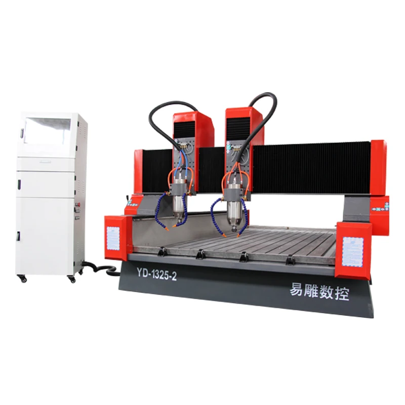 Профессиональная двойная головка 4 оси 1325 3d резьба по мрамору cnc router машина с поворотным