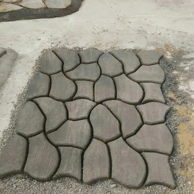 
DIY Garden Park Floor Plastic Durable Stone Cement paving tile Paving Mold 