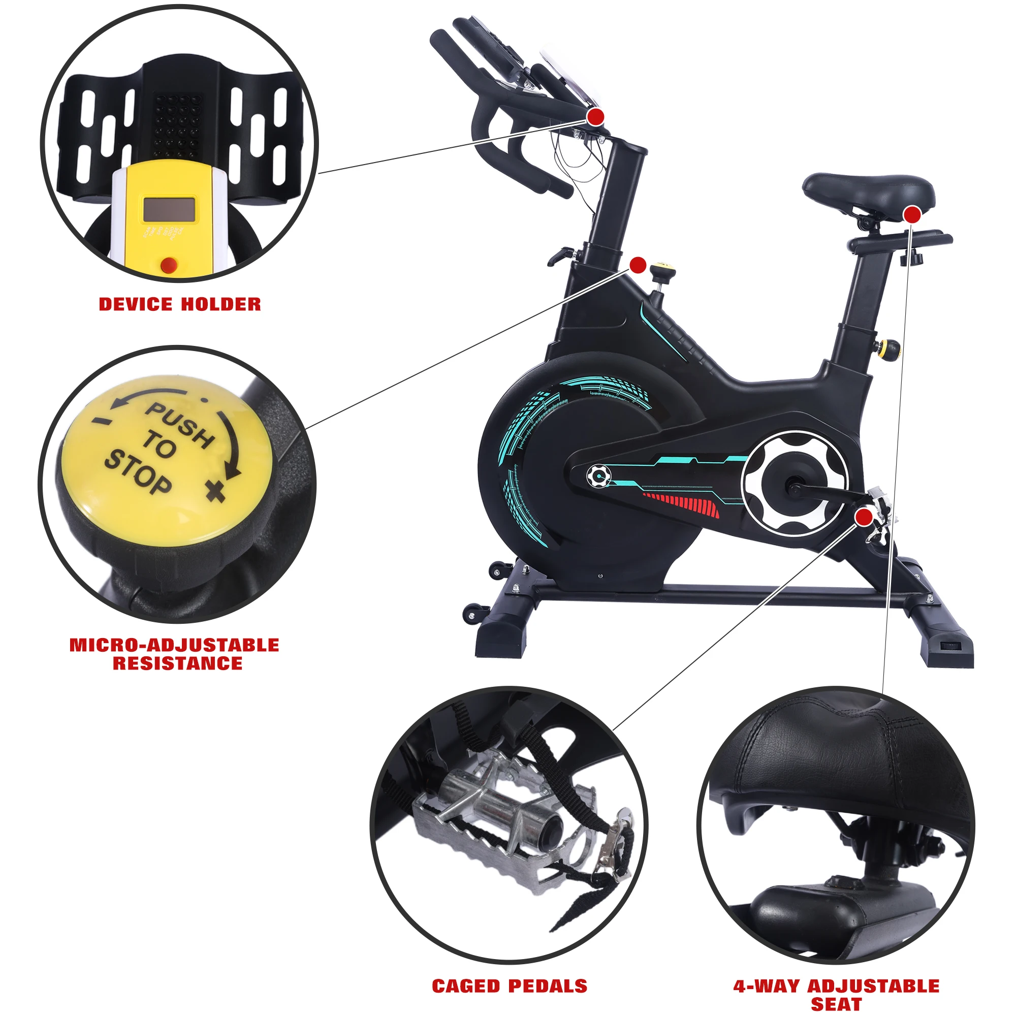 Megnetic Foldable  Exercise Spining Bike Weight Reduction Silent Cycling Spinning Home Workout Equipment Cardio Machine