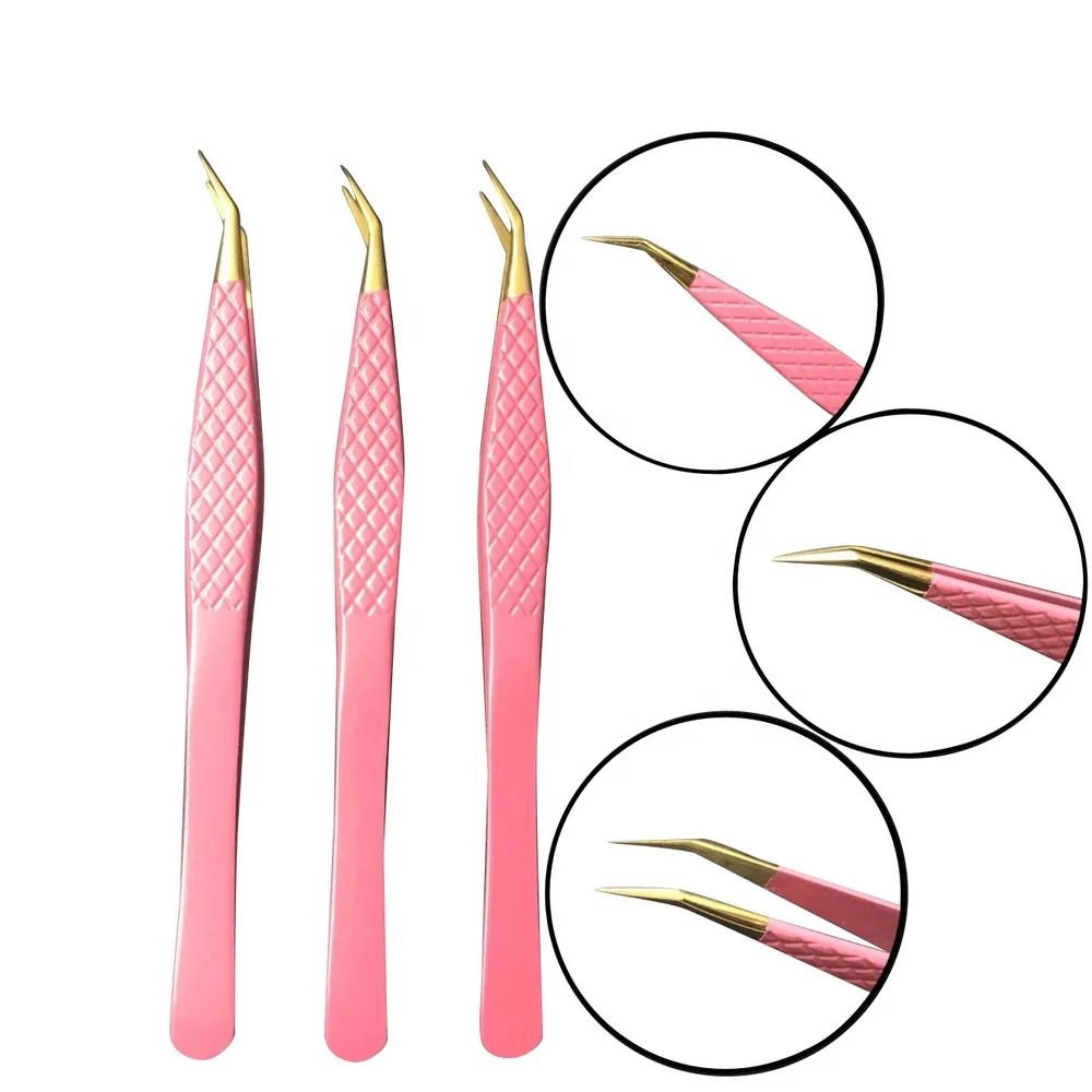 Пинцет для наращивания ресниц, набор для увеличения объема ресниц, алмазный пинцет для фирменной торговой марки Las Vetus, 90 градусов