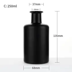 Custom Matte Black 250ml Luxury Glass Reed Diffuser Bottle for Diffuser with Reed Sticks