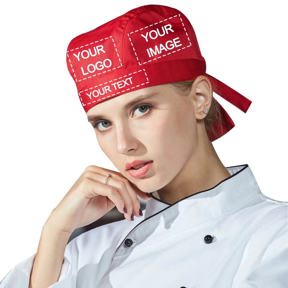 Хлопковая Классическая кухонная шляпа для поваров, модная печать, другой поставщик униформы, рекламная белая шляпа для поваров