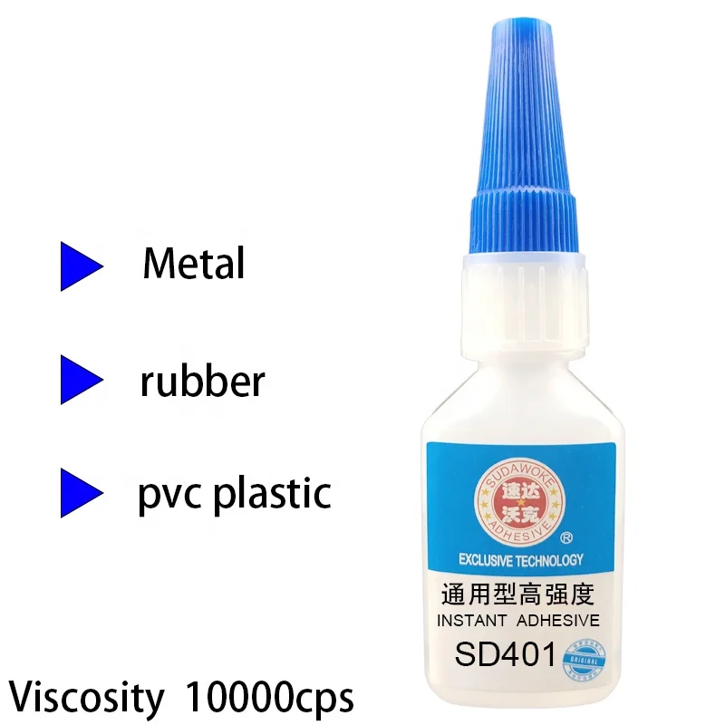 High quality 401 rubber bond super glue 502 instant adhesive 20g Complimentary glue tube