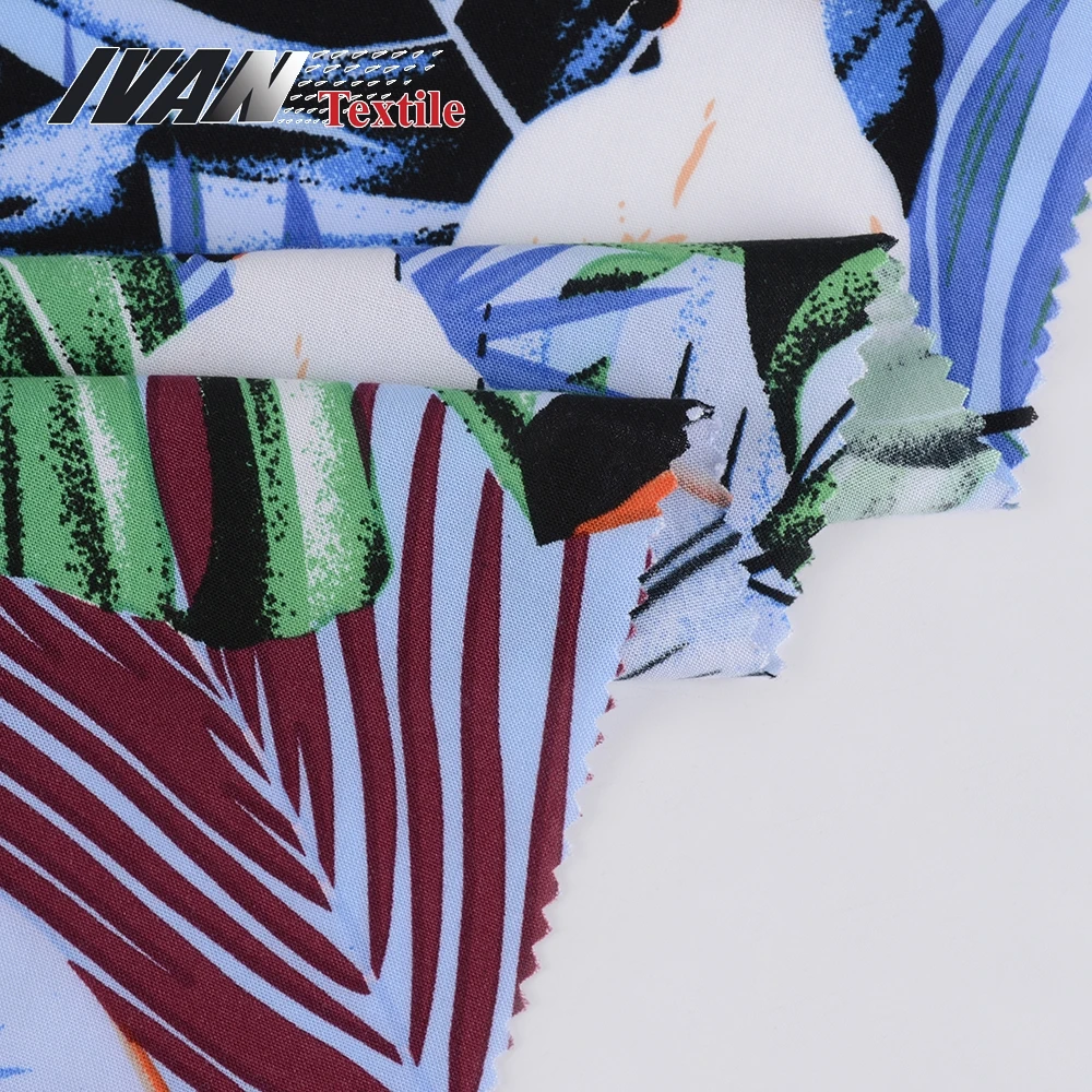 Китай, оптовая продажа, OEM, модная устойчивая ткань из 100% искусственного шелка, струйная ткань с принтом challis для платья