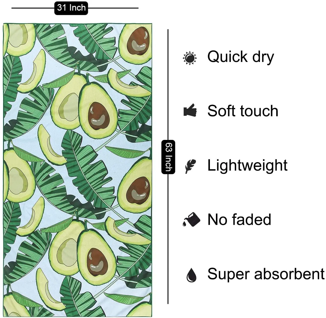 Впитывающий водой Коврик для йоги из переработанной замши и микрофибры, двухстороннее пляжное полотенце с принтом