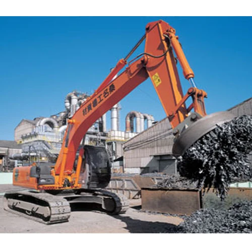 Excavator with Scrap Handling Magnet