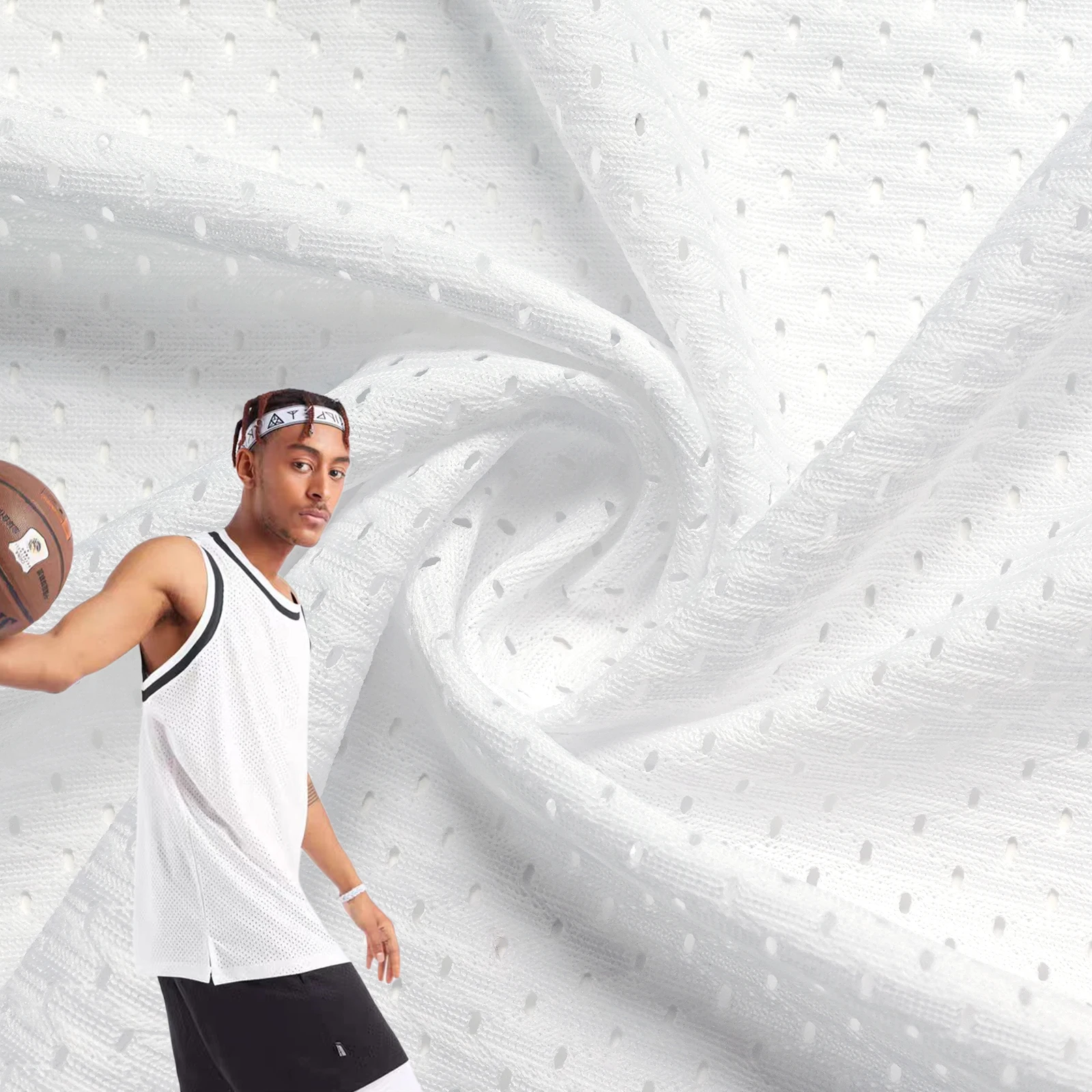 High Quality Wicking 100% Polyester Warp Peach Hole Mesh Fabric Sports Jersey Bullet Hole Mesh Fabric