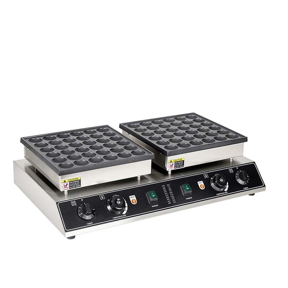 High Quality Commercial Hot Sale Electric Home Use Stainless Steel Rotary Waffle Maker 36 Holes Poffertjes Grill
