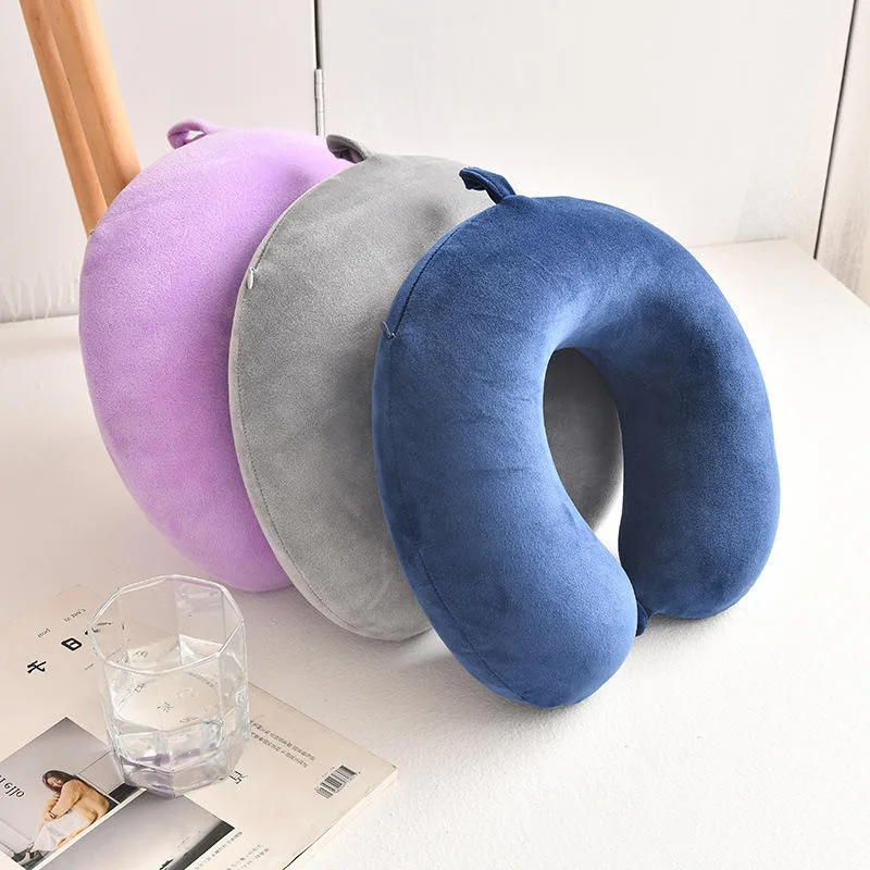 Customization Portable Slow Rebound Memory Foam U-shaped pillow Ergonomic Breathable Soft Neck Warp Support Travel Pillow