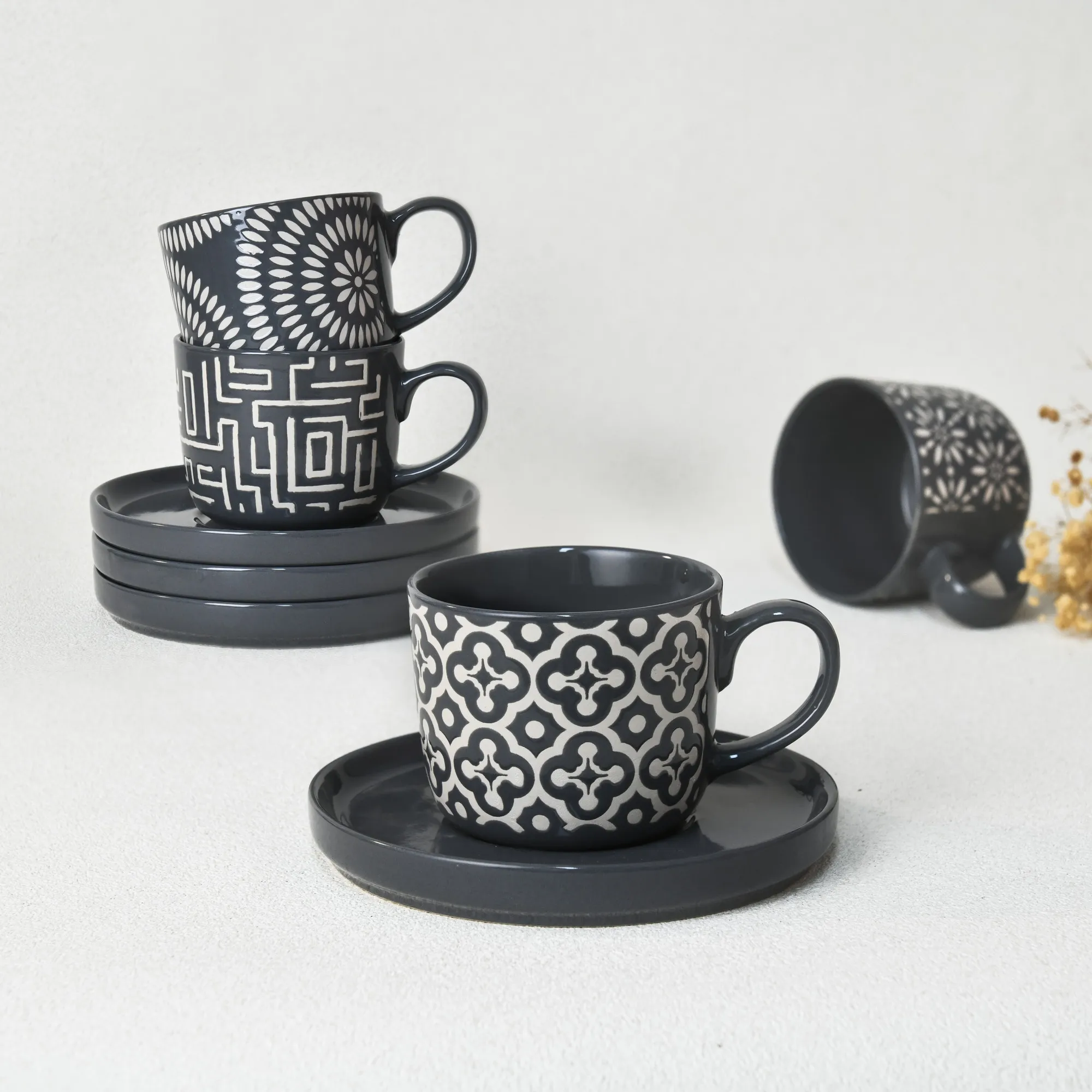 2024 New Bone China Coffee Tea Cup mug sets Ceramic cup set porcelain Coffee and Tea Sets