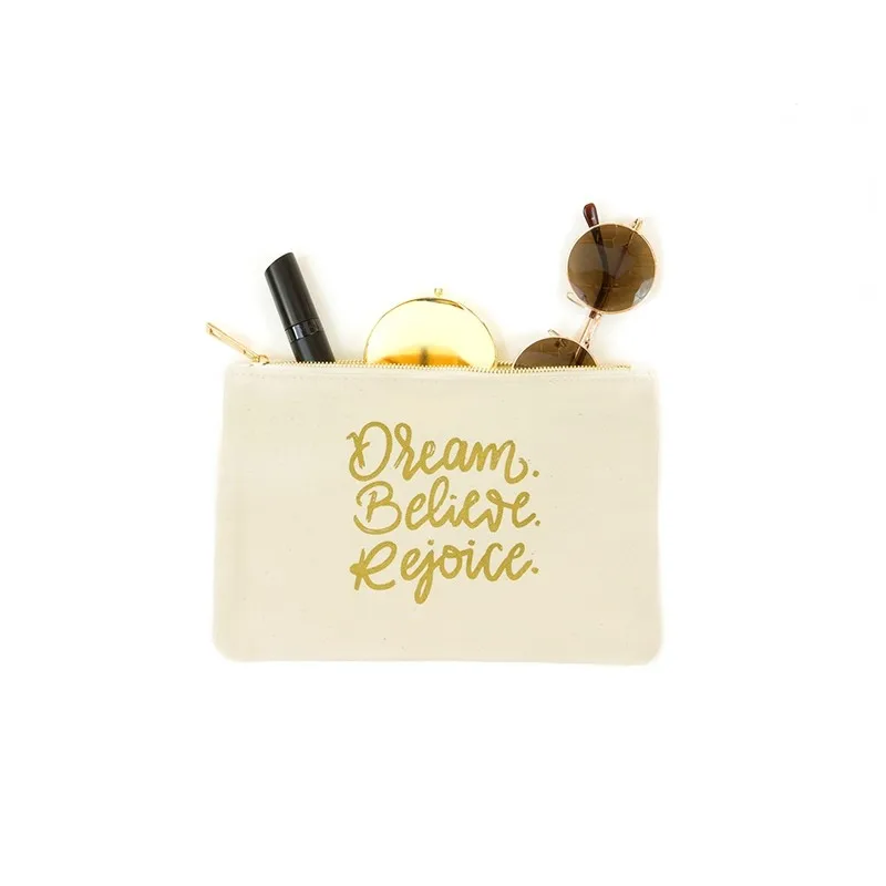 Персонализированный маленький ювелирный хлопковый холщовый нейлоновый чехол на молнии