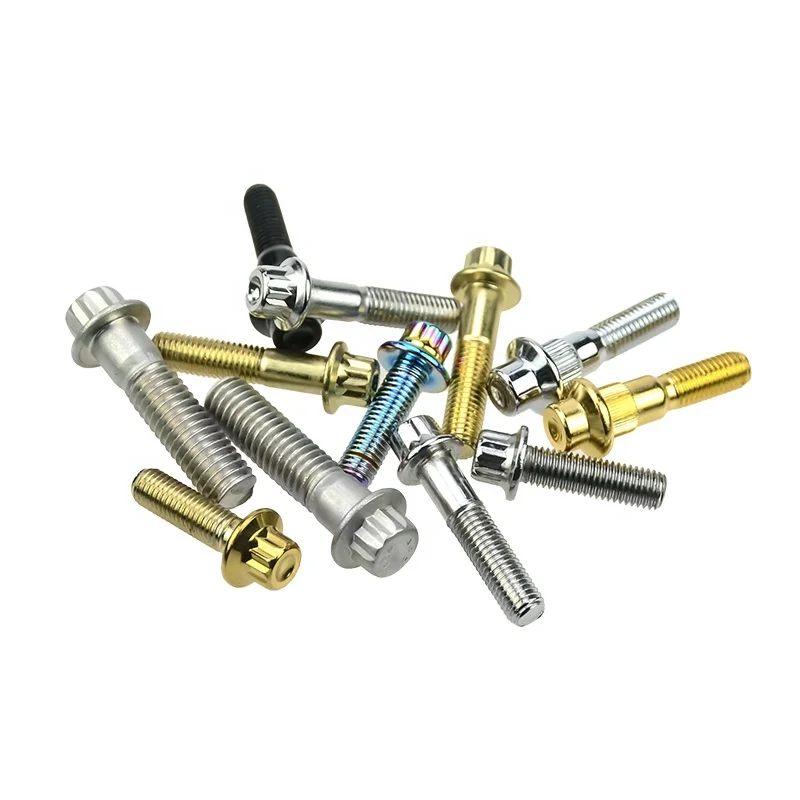 Chrome Nickle Zinc Plated M7*32mm M7*24mm Stainless Steel 12 Point Flange Split Rim Bolt Wheel Hub Bolts Screws