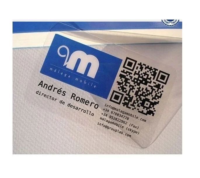 Hot Selling Cheap custom Luxury Printed business card transparent plastic
